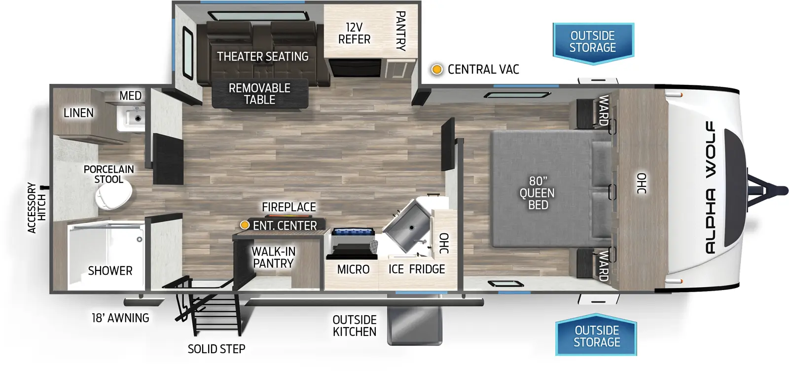 Alpha Wolf 22SW Floorplan